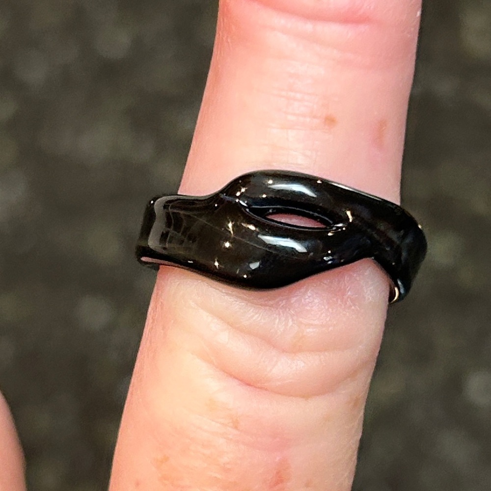 Hand Blown Glass Ring Size 7 Artisan Handcrafted